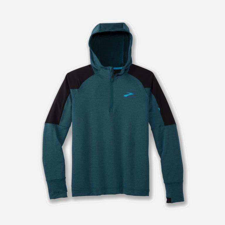 Brooks Notch Thermal Hombre Sudadera Con Capucha De Lana - Negros (8921DXNJC)